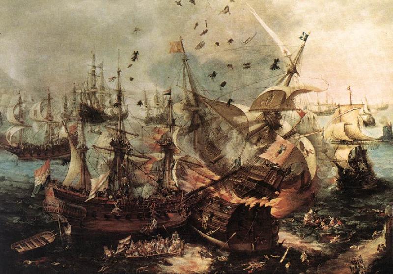 VROOM, Hendrick Cornelisz. Battle of Gibraltar qe oil painting image